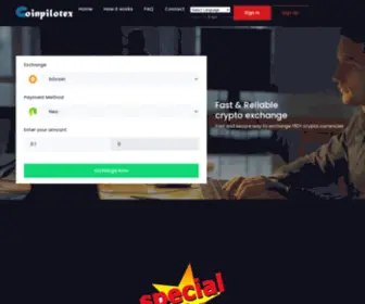 Coinpilotex.com(Fast & Reliable cryptocurrency exchange) Screenshot