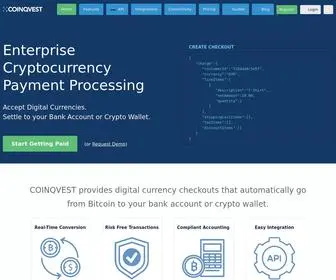 CoinqVest.com(Enterprise Cryptocurrency Payment Processor & Bitcoin Payment Gateway) Screenshot