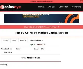 Coinseye.com(Coinseye allows you to see the development and capitalization of the cryptocurrency market) Screenshot