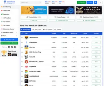 Coinsgem.com(Cryptocurrency market cap overview) Screenshot