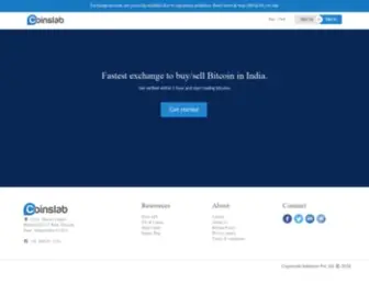 Coinslab.com(Buy/Sell Bitcoin in India) Screenshot