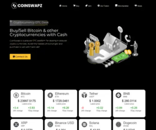 Coinswapz.ae(OTC cryptocoin platform) Screenshot