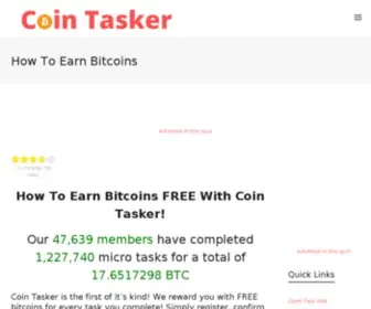 Cointasker.com(How To Earn Bitcoin Fast With CoinTasker) Screenshot