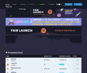 Cointoplist.net(Best New Crypto Coins) Screenshot