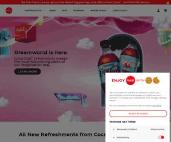 Coke.com(De wereld verfrissen en het verschil maken) Screenshot