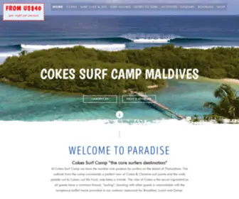 Cokessurfcampmaldives.com(Cokes Surf Camp Maldives) Screenshot