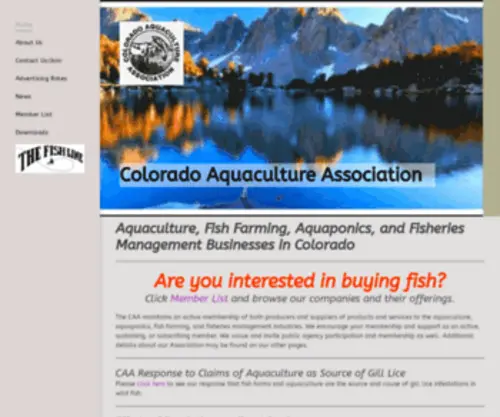Colaqua.org(Colorado Aquaculture Association) Screenshot