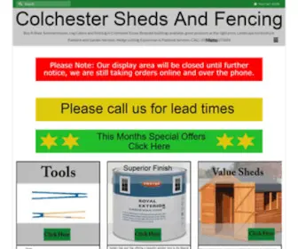 Colchestershedsandfencing.co.uk(Sheds, Summer houses,Log cabins, Playhouses, Fencing, Railway Sleepers, Buy a shed) Screenshot