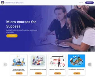 Colcommons.org(Commonwealth of Learning) Screenshot