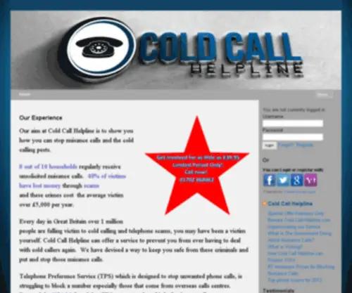 Coldcallhelpline.co.uk(Stop Nuisance Calls) Screenshot