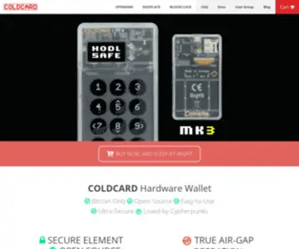 Coldcard.com(COLDCARD Is The Most Trusted and Secure Bitcoin Signing Device (aka. Bitcoin Hardware Wallet)) Screenshot
