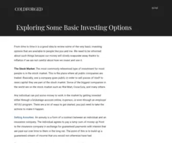 Coldforged.org(Exploring Some Basic Investing Options) Screenshot