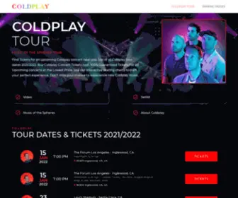 Coldplaytour.com(Buy Coldplay Tickets) Screenshot