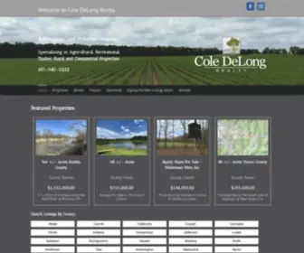 Coledelongrealty.com(A Mississippi Land Brokerage Company) Screenshot