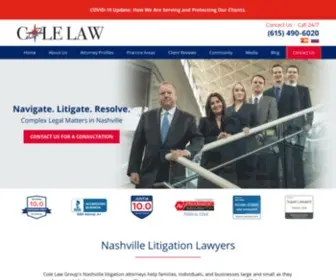 Colelawgrouppc.com(Nashville Litigation Lawyer) Screenshot