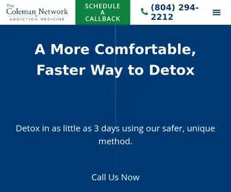 Colemandetox.com(The Coleman Network for Addiction Medicine) Screenshot