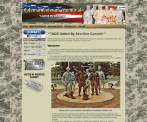 Colemanveteransmemorial.org(Coleman Veterans Memorial) Screenshot