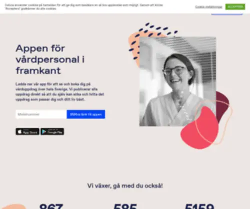 Colivia.se(Appen för vårdpersonal i framkant) Screenshot