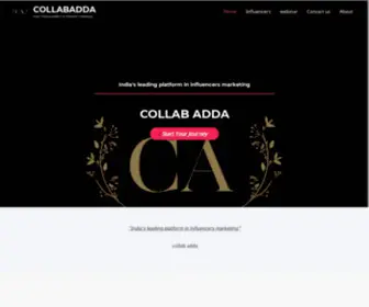 Collabadda.com(India's leading platform in influencers marketing) Screenshot