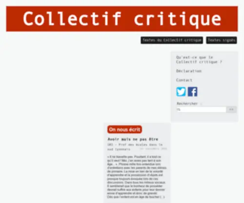 Collectifcritique.org(Collectif critique) Screenshot
