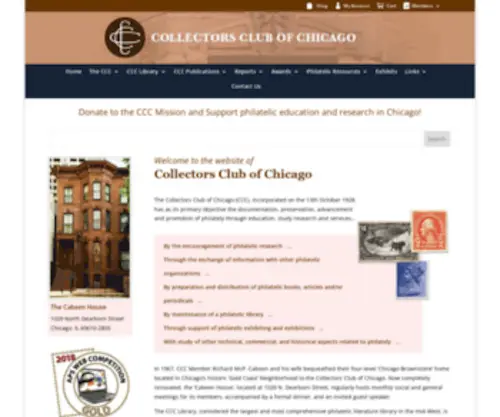 Collectorsclubchicago.org(Chicago based Philatelic Club with the mission of furthering improving all facets of the hobby of stamp collecting) Screenshot