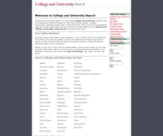 Collegeanduniversitysearch.net(College and University Search) Screenshot