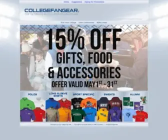 Collegefangear.com(Shop sports apparel merchandise for an assortment of College Apparel and Gear for over 100 schools inc) Screenshot