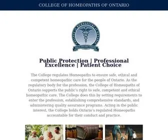 Collegeofhomeopaths.com(COLLEGE OF HOMEOPATHS OF ONTARIO) Screenshot