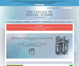 Collegeofpsychicstudies.co.uk(The college of psychic studies) Screenshot