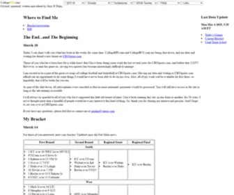 Collegerpi.com(College Basketball Ratings Percentage Index (RPI) and Bracket Projections) Screenshot