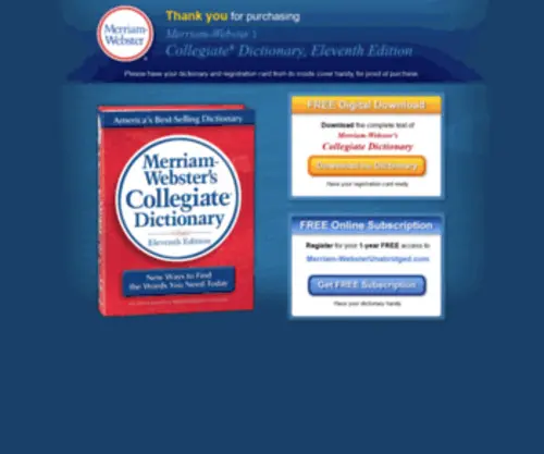 Collegiate.com(Merriam-Webster's Collegiate Dictionary) Screenshot