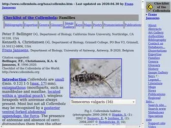 Collembola.org(Checklist of the Collembola of the World) Screenshot