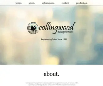 Collingwoodmanagement.com(Collingwood Management Inc. Talent Agency) Screenshot