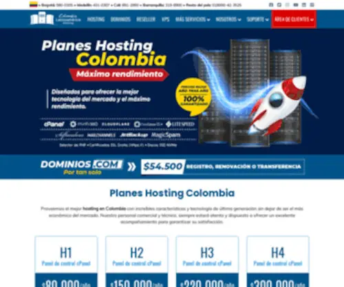 Colombiahostingdominios.com(Hosting Colombia) Screenshot