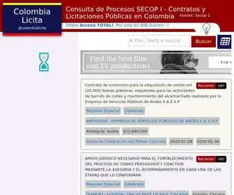 Colombialicita.com(Consulta de Procesos SECOP 1 y 2) Screenshot
