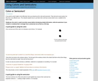 Colonsemicolon.com(Colons and Semicolons) Screenshot