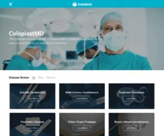 Coloplastmd.com(A Physician Resource Center) Screenshot