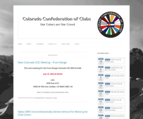 Coloradococ.com(Colorado Confederation of Clubs) Screenshot
