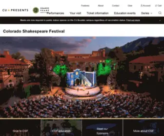 Coloradoshakes.org(Colorado Shakespeare Festival events and information) Screenshot