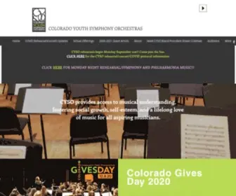 Coloradoyouthsymphony.org(CYSO) Screenshot