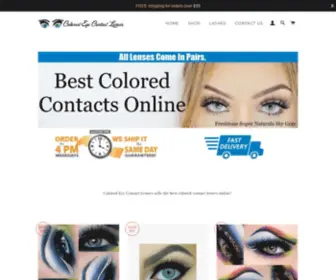 Coloredeyecontactlenses.com(Colored Eye Contact Lenses sells best colored contact lenses online) Screenshot