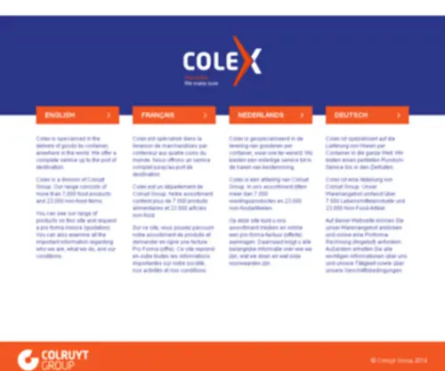 Colruyt-Export.com(Colex) Screenshot