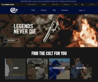 Colt.com(Colt's Manufacturing Company) Screenshot