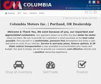 Columbia-Motors.com Screenshot