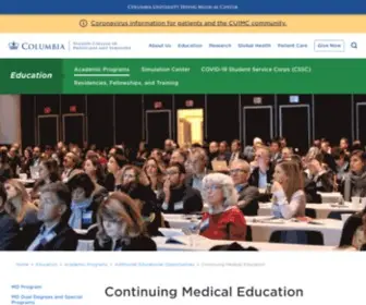 Columbiacme.org(Continuing Medical Education) Screenshot