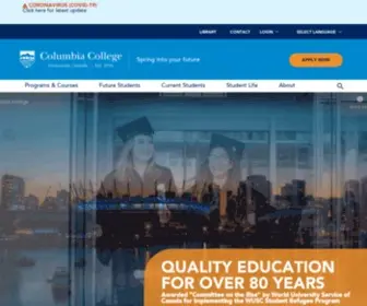 Columbiacollege.ca(Columbia College) Screenshot