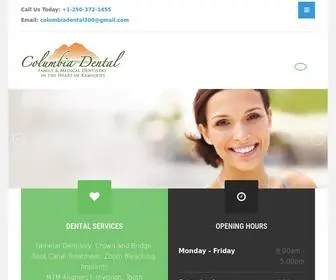 Columbiadental.ca(Columbia Dental) Screenshot