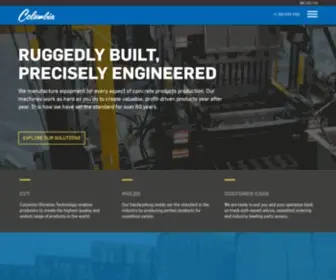 Columbiamachine.com(Concrete Product Machines and Solutions) Screenshot