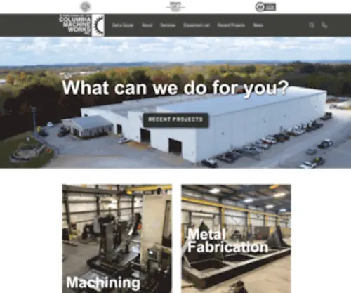 Columbiamw.com(Columbia Machine Works) Screenshot