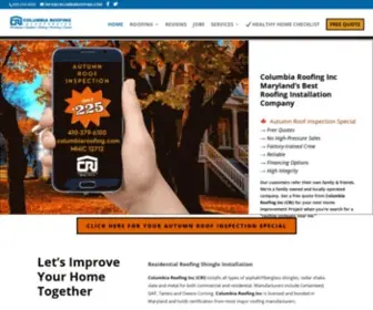 Columbiaroofing.com(Columbia Roofing Inc) Screenshot